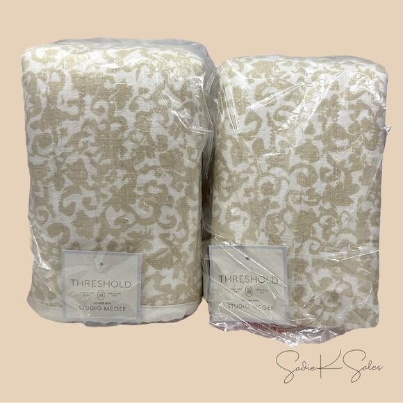 Decorative Border Cotton Slub Quilt Sham Neutral Floral -Threshold Studio McGee - Picture 5 of 5